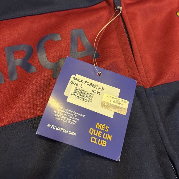 NWT FC Barcelona Large FCB Barca Full Zip Jacket Men's Large Blue Soccer Futbol - Picture 7 of 11